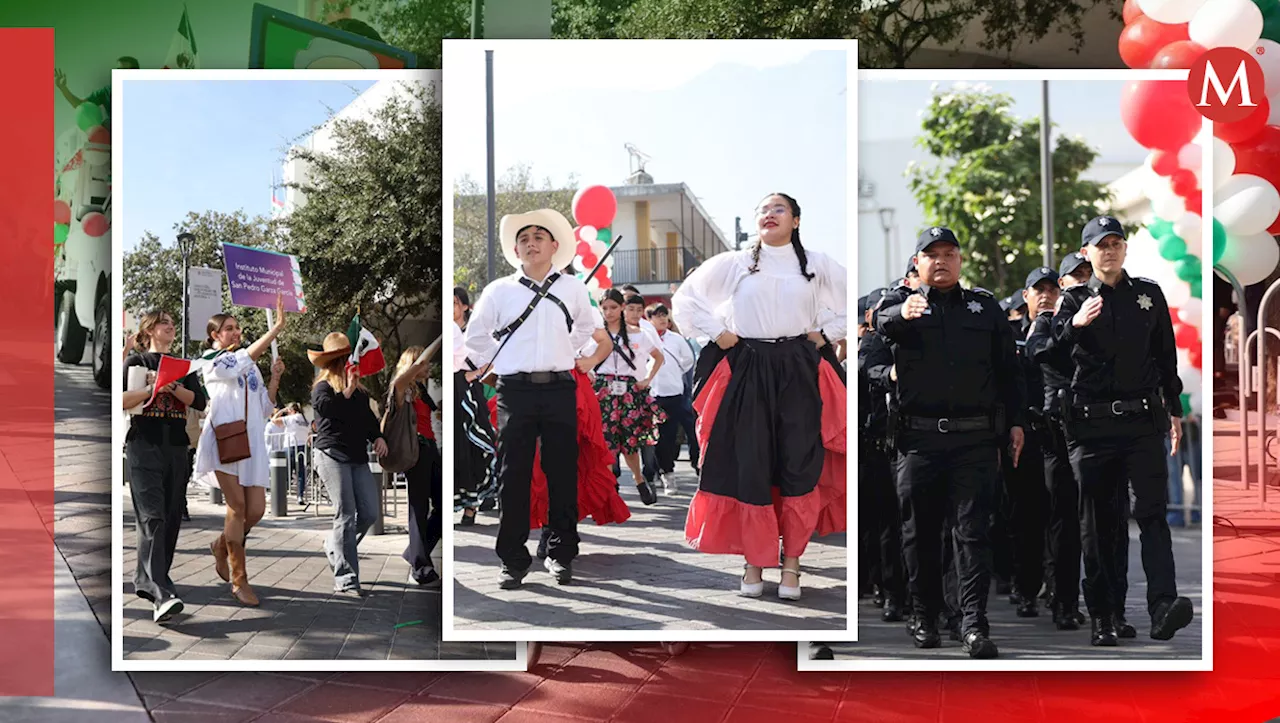 Realizan desfile por 114 aniversario de la Revolución Mexicana en San Pedro