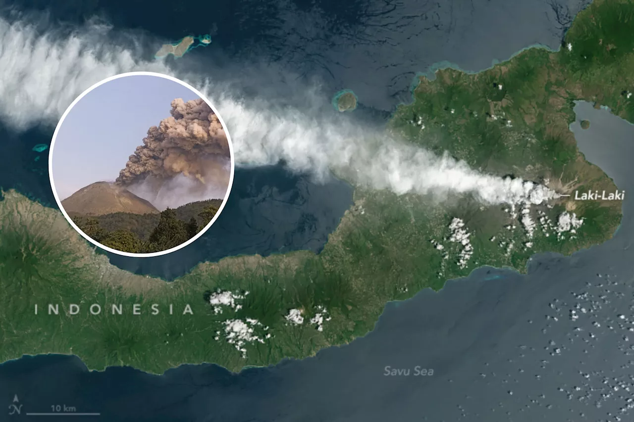 NASA Images Show Ash Pouring From Indonesia Volcano After Decades of Calm