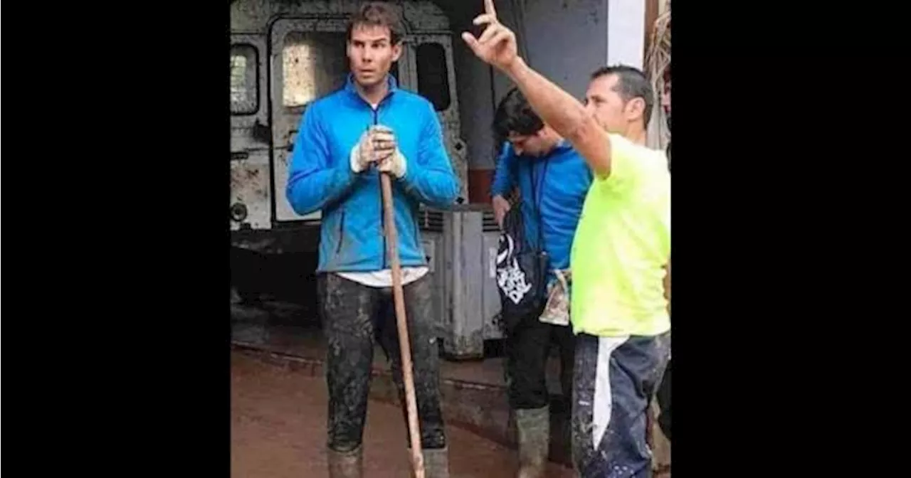 Esta fotografia mostra Rafael Nadal em Valência durante a DANA?