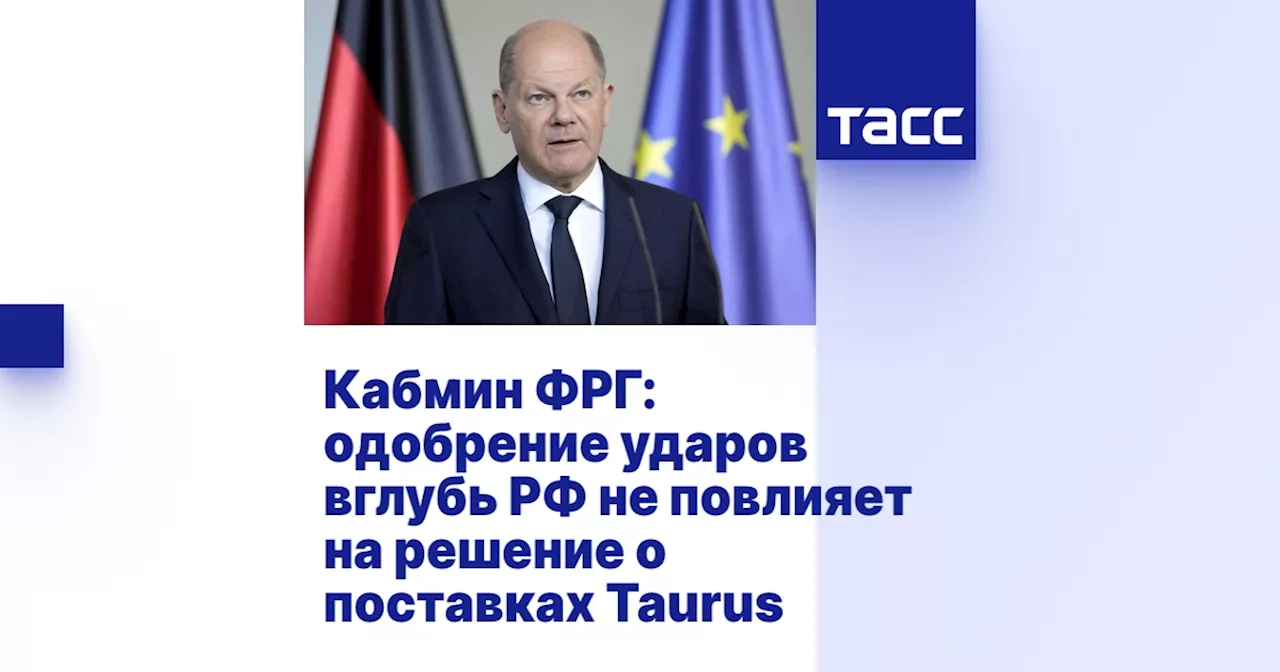 Кабмин ФРГ: одобрение ударов вглубь РФ не повлияет на решение о поставках Taurus