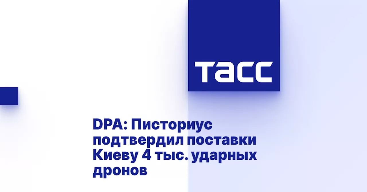 DPA: Писториус подтвердил поставки Киеву 4 тыс. ударных дронов