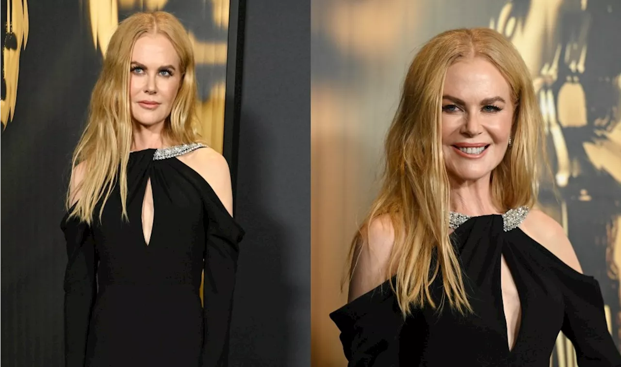 Nicole Kidman Exudes Dark Glamour in Celine Keyhole Dress With Metallic Accents at 2024 Governors Awards