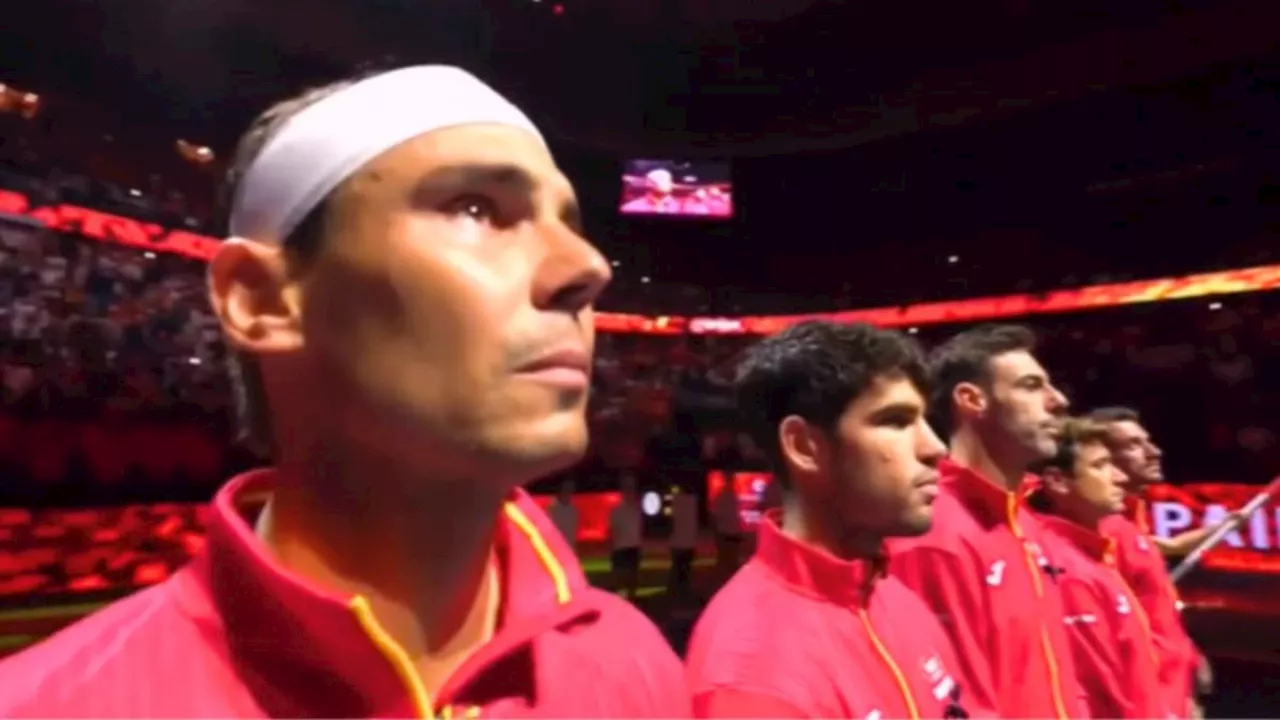 Tennis great Rafael Nadal in tears during emotional farewell at Davis Cup clash with Netherlands