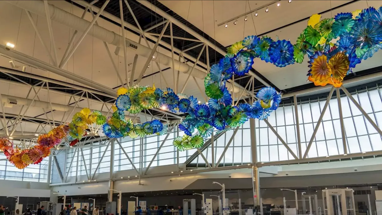 Houston airport's massive new art installation celebrates Texas flowers