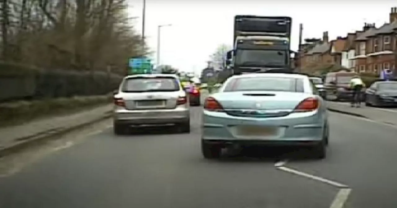 Moment drug driver sped into oncoming traffic in bid to shake off police