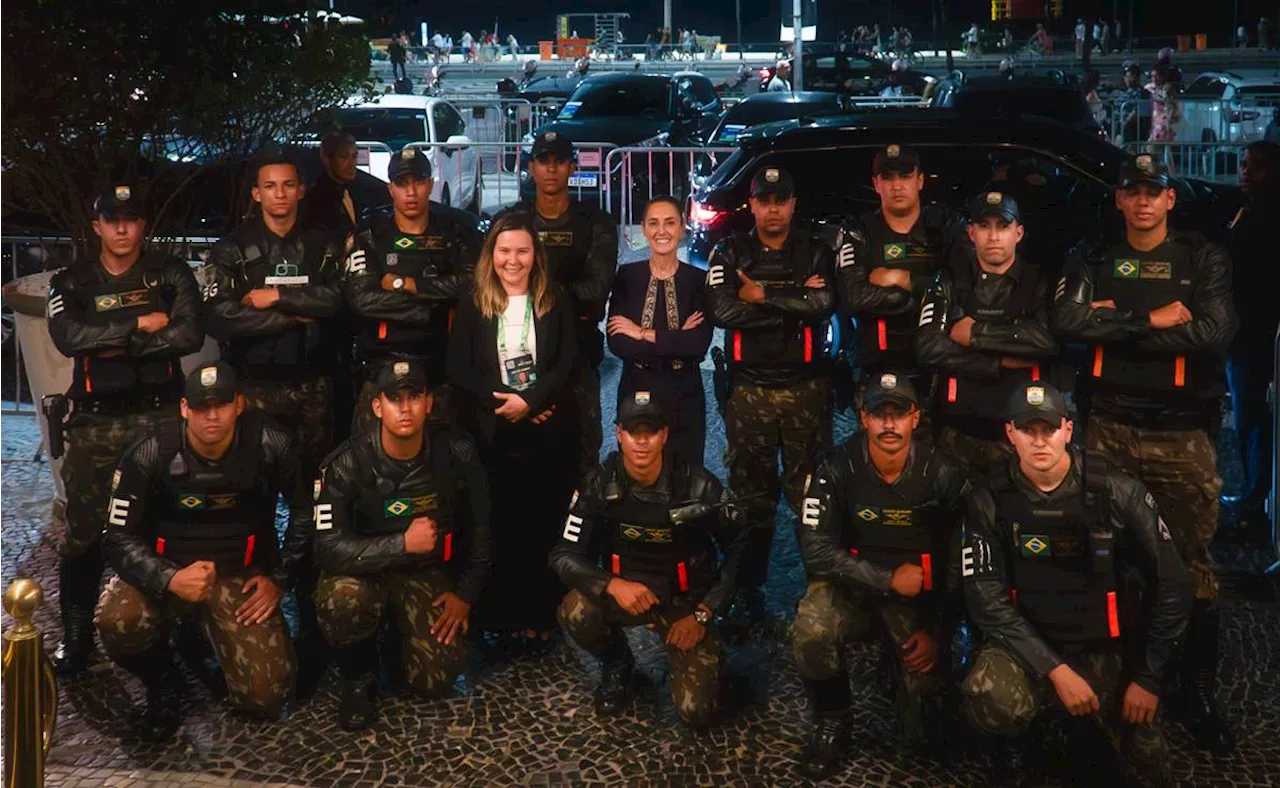 Sheinbaum se fotografía con batallón de Policía del Ejército y la Policía Federal; se encargó de la seguridad en Cumbre del G20