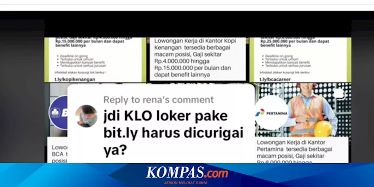 Ramai soal Lowongan Kerja Format 'Bit.ly' Harus Diwaspadai, Ini Penjelasan Pakar