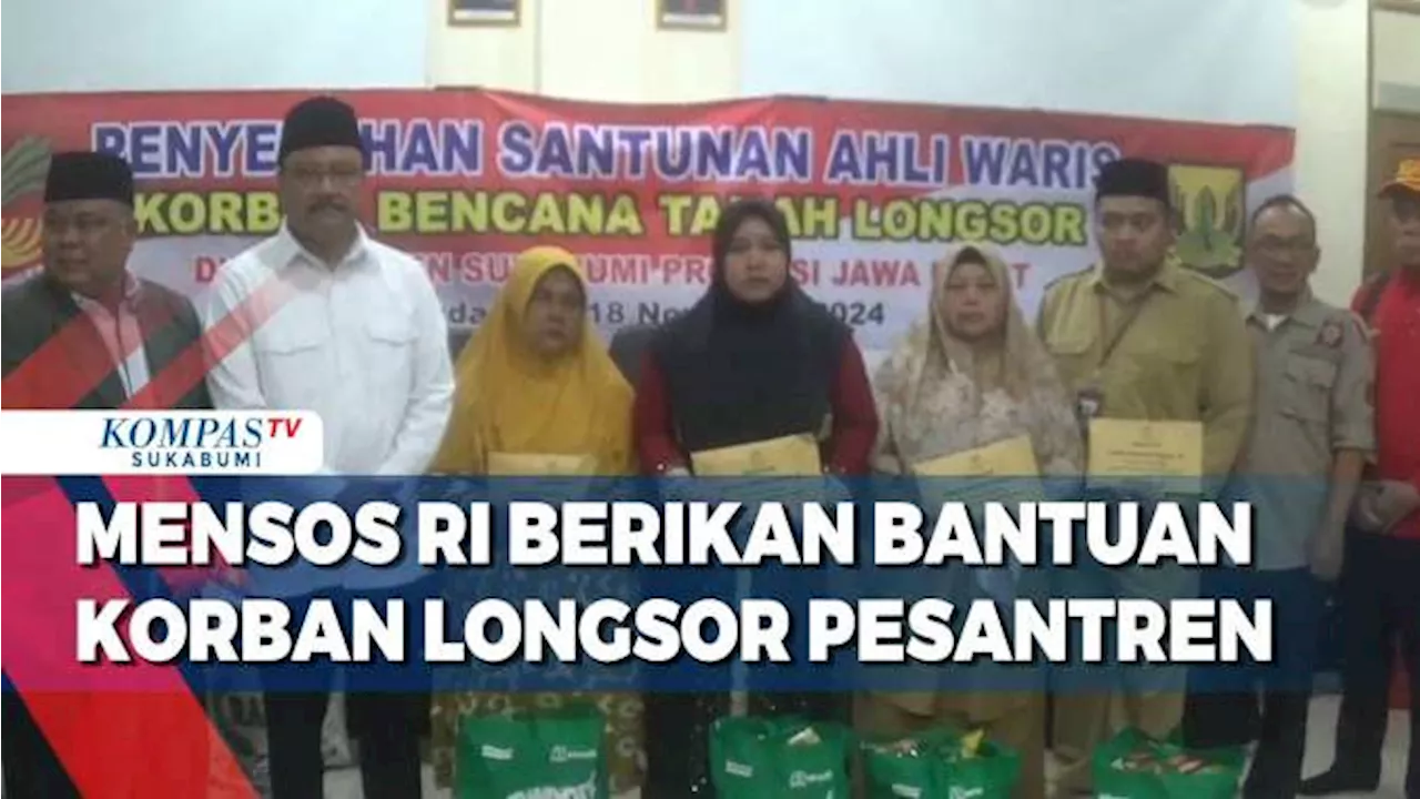 Mensos RI Berikan Bantuan Korban Longsor Ponpes Yaspida