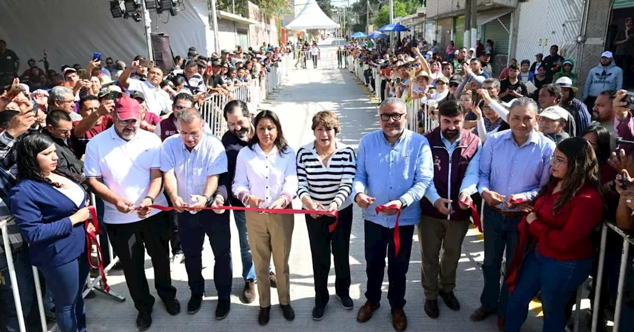 Delfina Gómez inaugura calle De la Hacienda, en Chimalhuacán; invierte 8 mdp