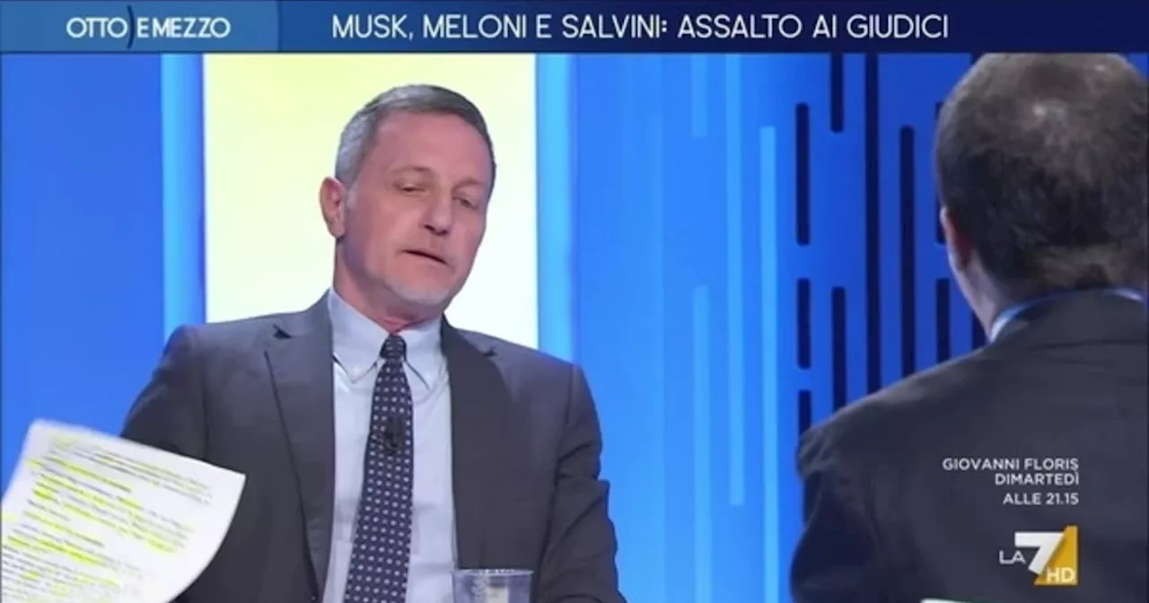 Italo Bocchino, lite in tv con Giannini: &#034;Sciacquati la bocca&#034;, &#034;Meloni sale&#034;