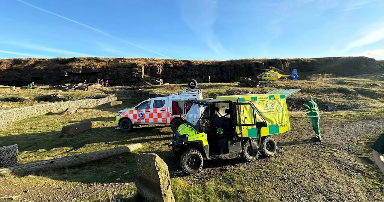 Air ambulance scrambled after person falls 30ft down quarry shaft