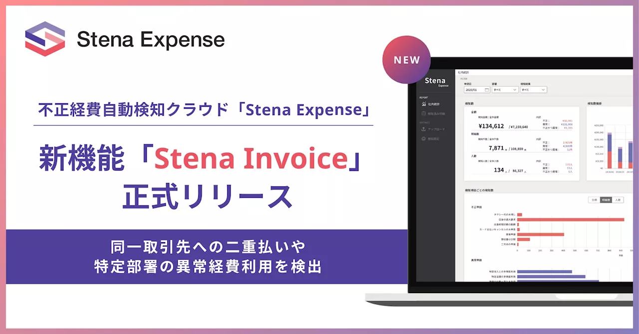 請求書払いデータの不正・異常を自動で検知！不正経費自動検知クラウド「Stena Expense」の新機能「Stena Invoice」が正式リリース