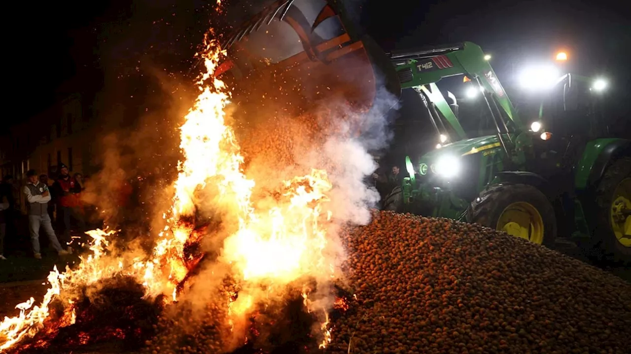 Un bel élan de solidarité: agriculteurs français et belges manifestent ensemble à Avay