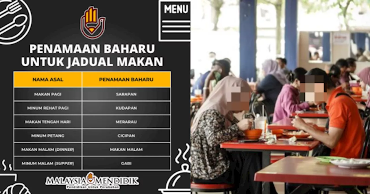 'Merarau' & 'Cicipan' Antara Penamaan Baharu Istilah Untuk Jadual Makan