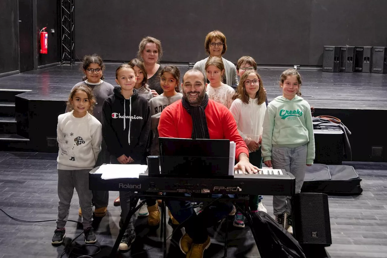 Mourenx : les enfants de la garderie répètent avec le Big Band 65 de Tarbes