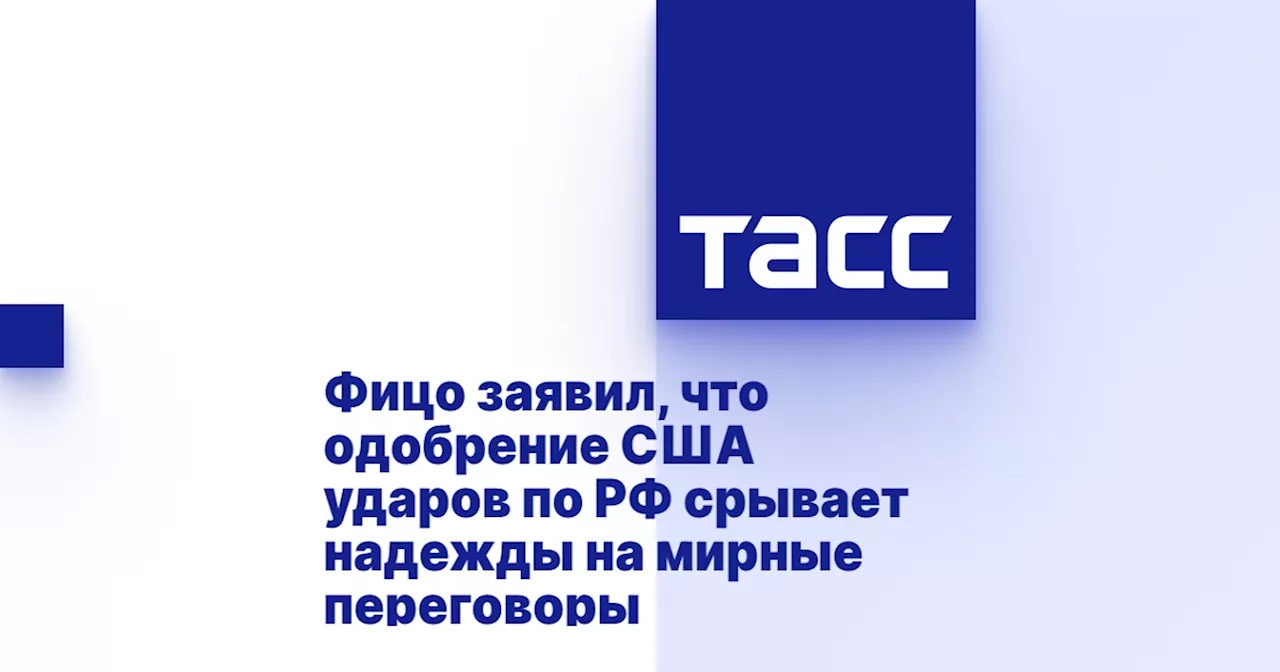 Фицо заявил, что одобрение США ударов по РФ срывает надежды на мирные переговоры