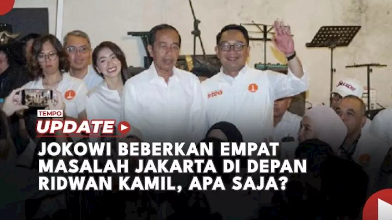 Jokowi Beberkan Empat Masalah Jakarta di Depan Ridwan Kamil, Apa Saja?