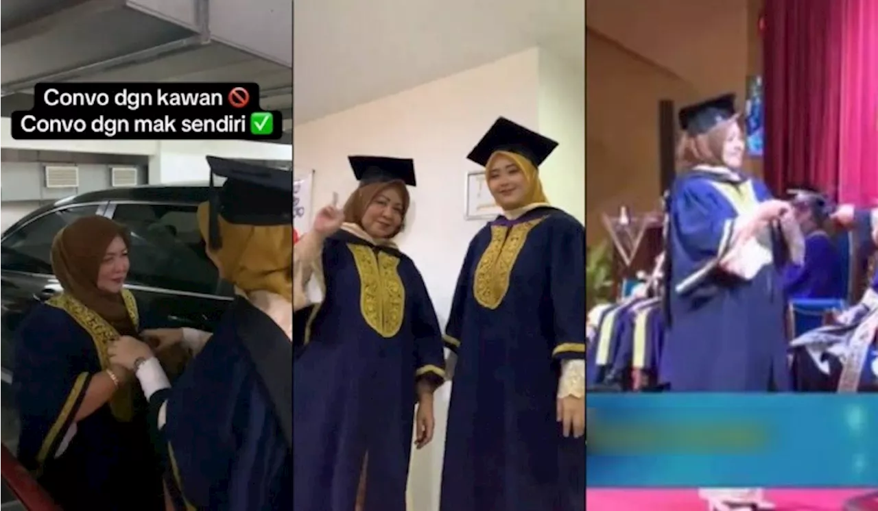 – Momen Ibu & Anak Perempuan Naik Pentas Graduasi Curi Perhatian