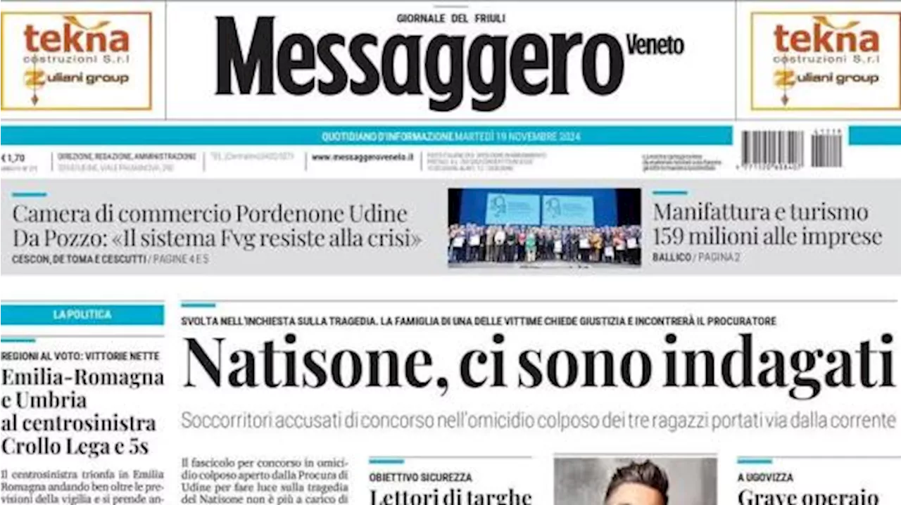 Il Messaggero Veneto apre sull'Udinese: 'Brenner finisce nel mirino del Palmeiras'