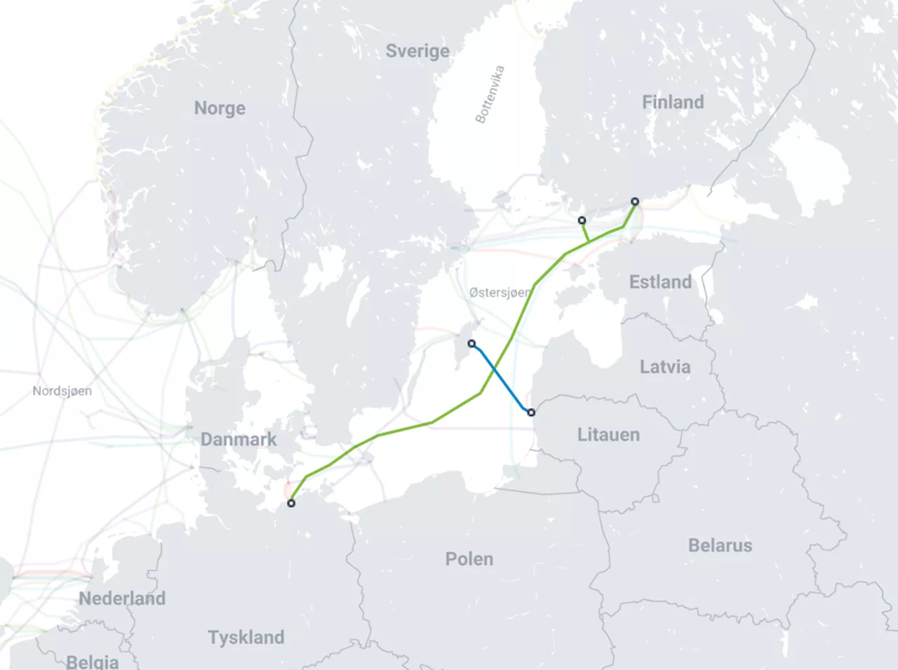 To undersjøiske kabler skadet i Østersjøen