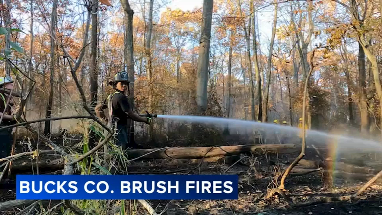 Firefighters battle multiple brush fires across Bucks County as drought persists