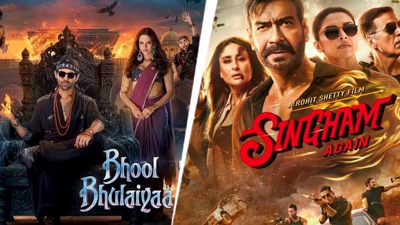 Singham Again Vs Bhool Bhulaiyaa 3: आगे निकली अजय देवगन की 'सिंघम अगेन', ओपनिंग डे पर किया कमाल, भूल भुलैया 3 को दी मात