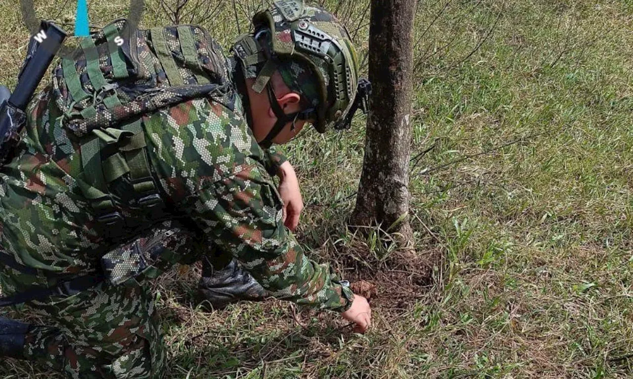 Ejército destruyó un artefacto explosivo del Clan del Golfo en Cáceres, Antioquia