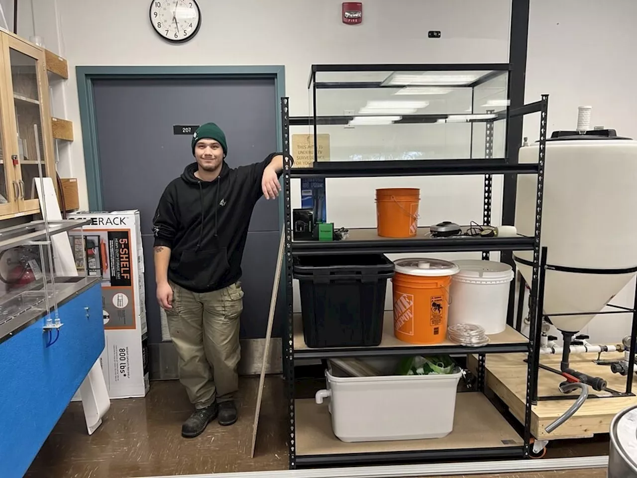 Aquaponics project grows food in water with koi fish waste