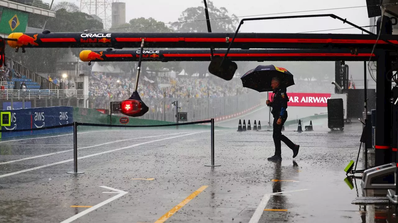 ‘It’s predicted again’: Torrential rain postpones qualifying and is set to hang around