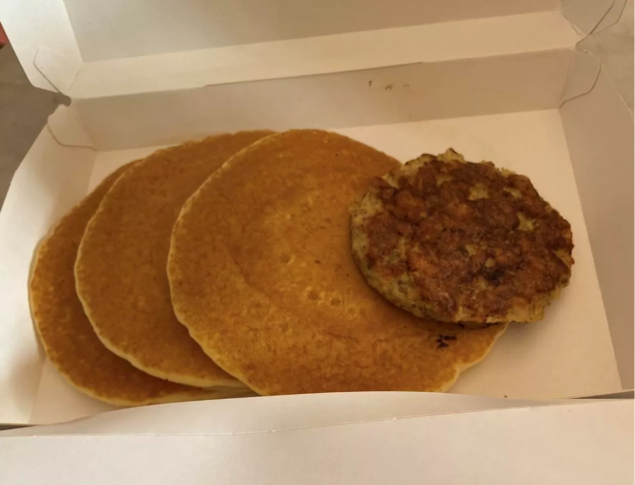 'Can’t believe the hotcake has super shrunk in size': Customer unhappy with sausage and pancake