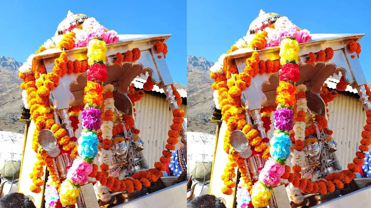 हर-हर महादेव के जयकारों से गूंजी केदारघाटी, पंचमुखी मूर्ति मंदिर परिसर में विराजमान हुए बाबा केदार