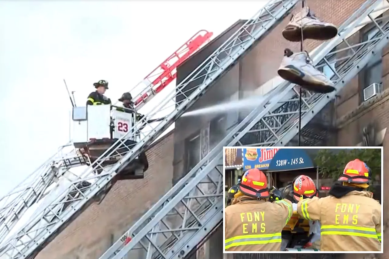 Firefighter seriously injured after falling 40-feet out window during five-alarm Manhattan fire