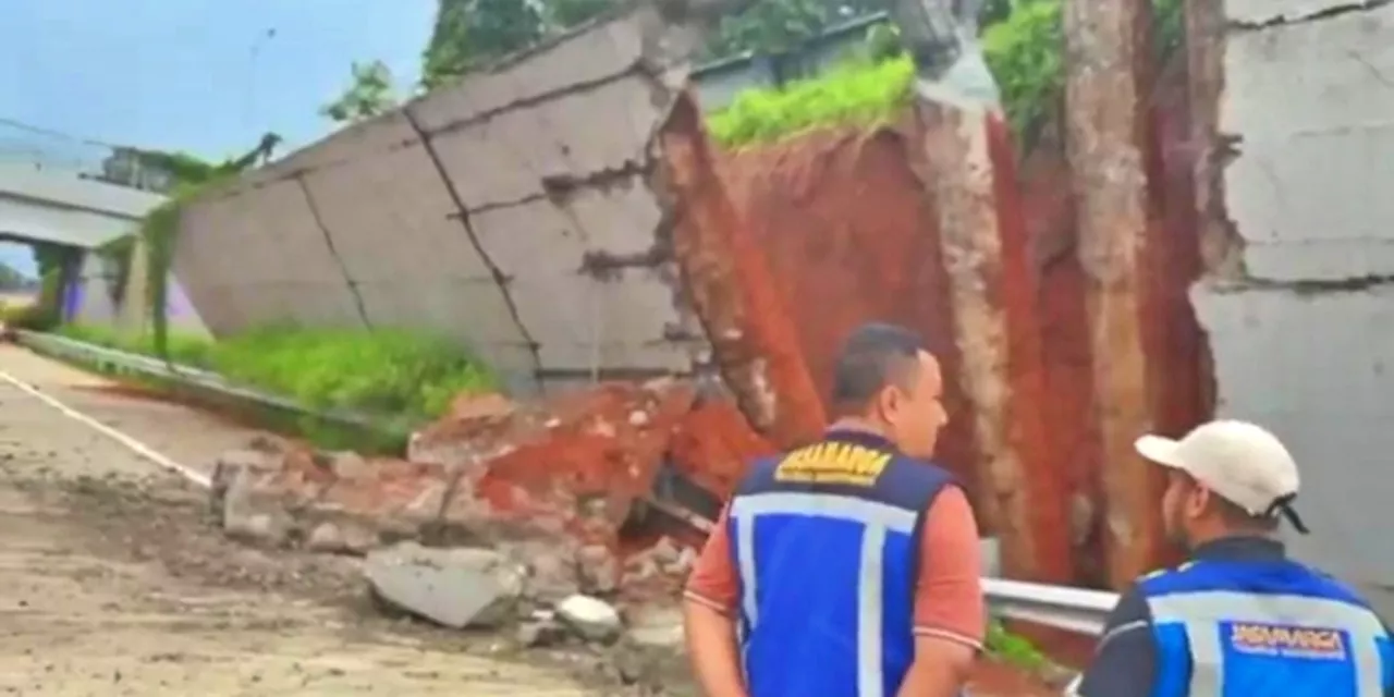 Hujan Lebat, Dinding Penahan Tanah di Tol Serpong-Cinere Longsor