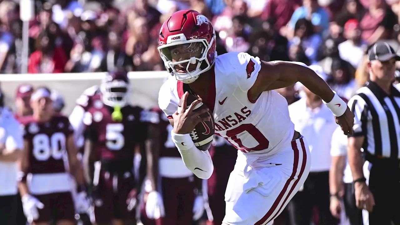 Taylen Green injury update: Arkansas QB exits Ole Miss game