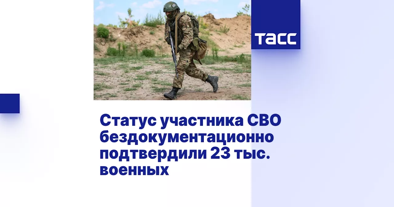 Статус участника СВО бездокументационно подтвердили 23 тыс. военных