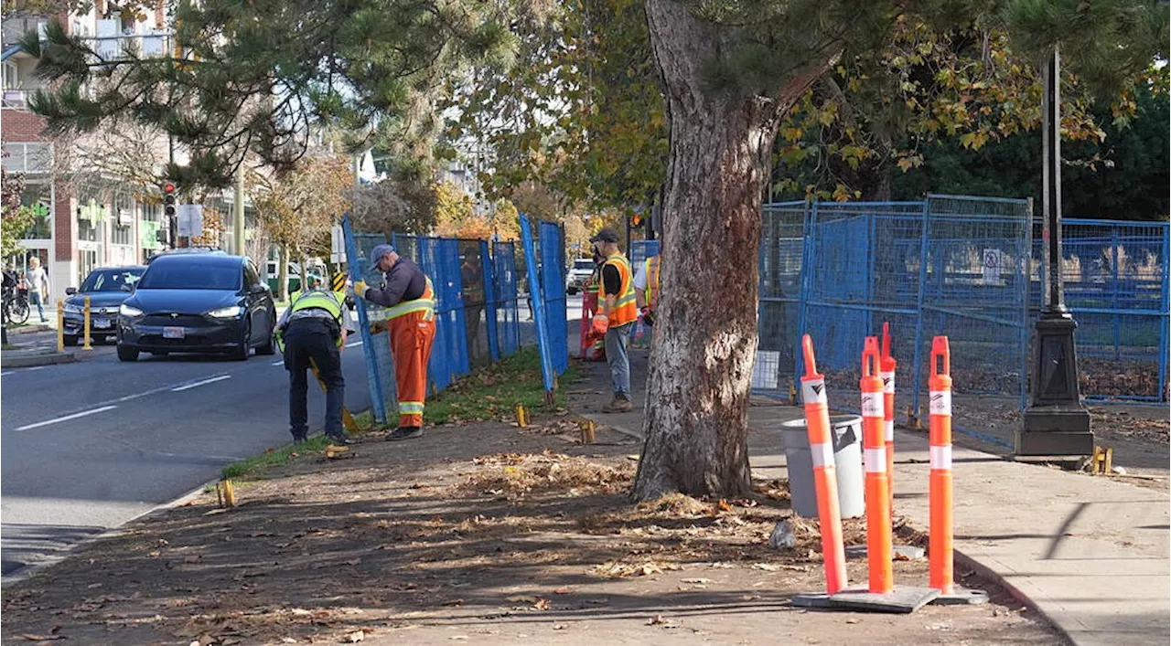 More fences installed as City of Victoria works to end Pandora encampment