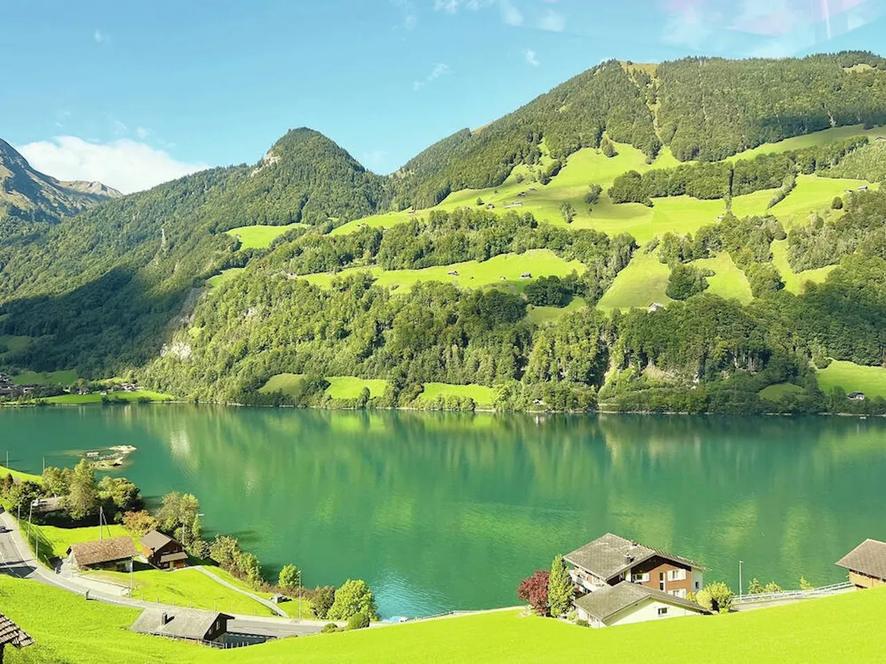 Train trip through the Swiss Alps like travelling through a storybook