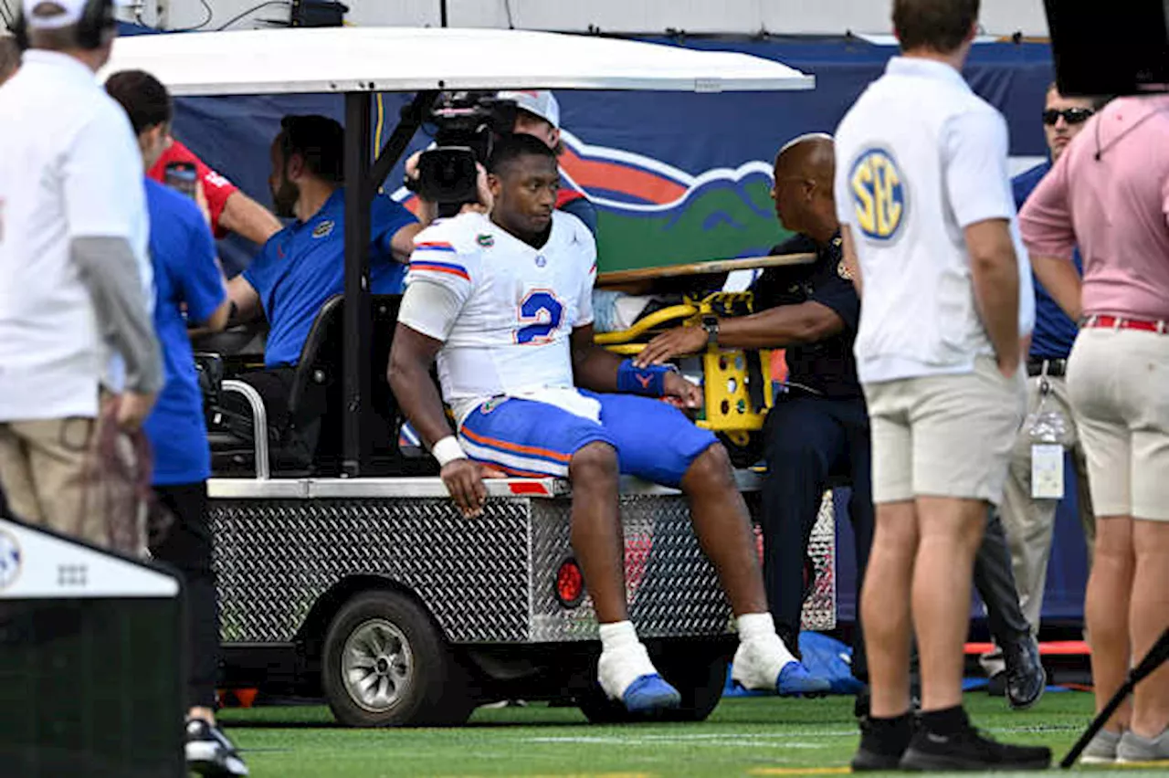 Florida freshman QB DJ Lagway leaves game vs. Georgia with an apparent hamstring injury