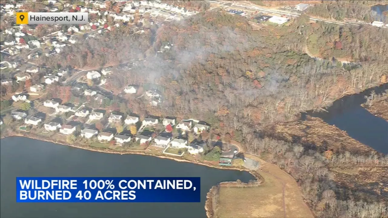 Big Rusty wildfire 100% contained after blaze burns 40 acres in Hainesport, New Jersey