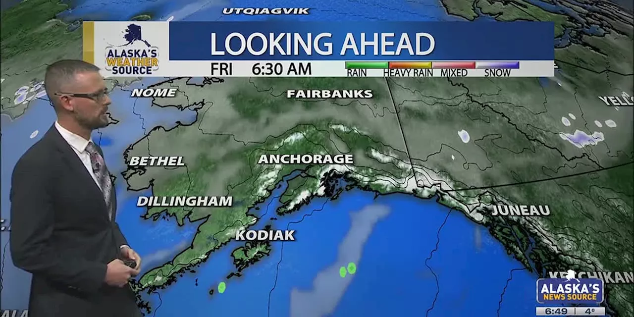 Areas of light snow will spread south into the Interior, with slow warming by week’s end