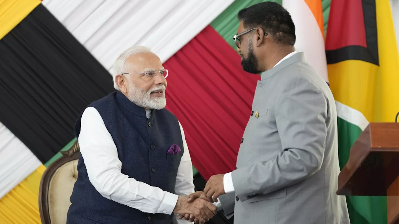 India's prime minister meets with Caribbean leaders in Guyana