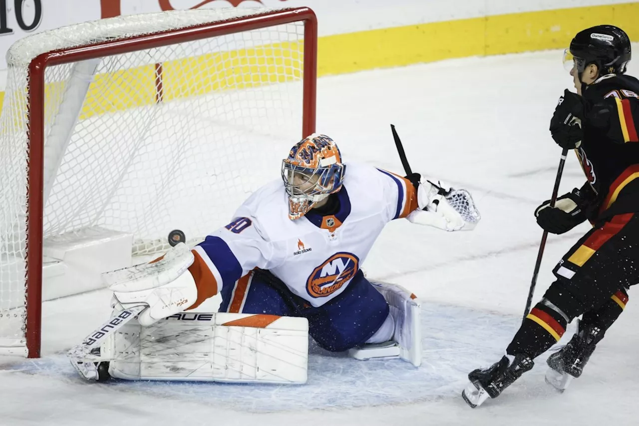 Dustin Wolf solid as Flames hang on for 2-1 shootout win over Islanders