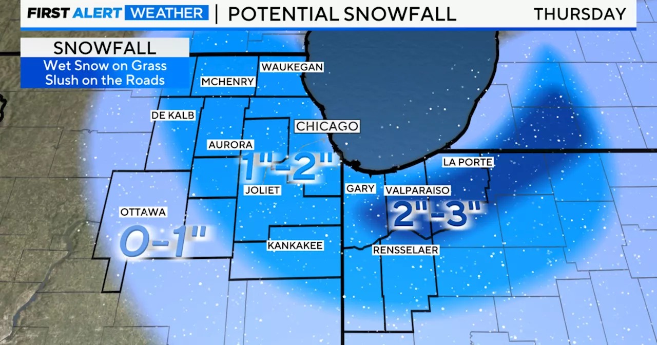 Scattered snow showers Wednesday night into Thursday in Chicago