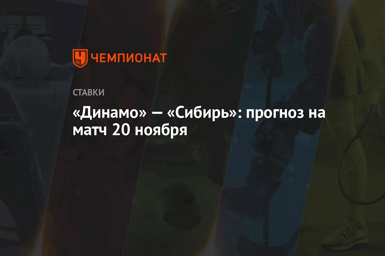 «Динамо» — «Сибирь»: прогноз на матч 20 ноября