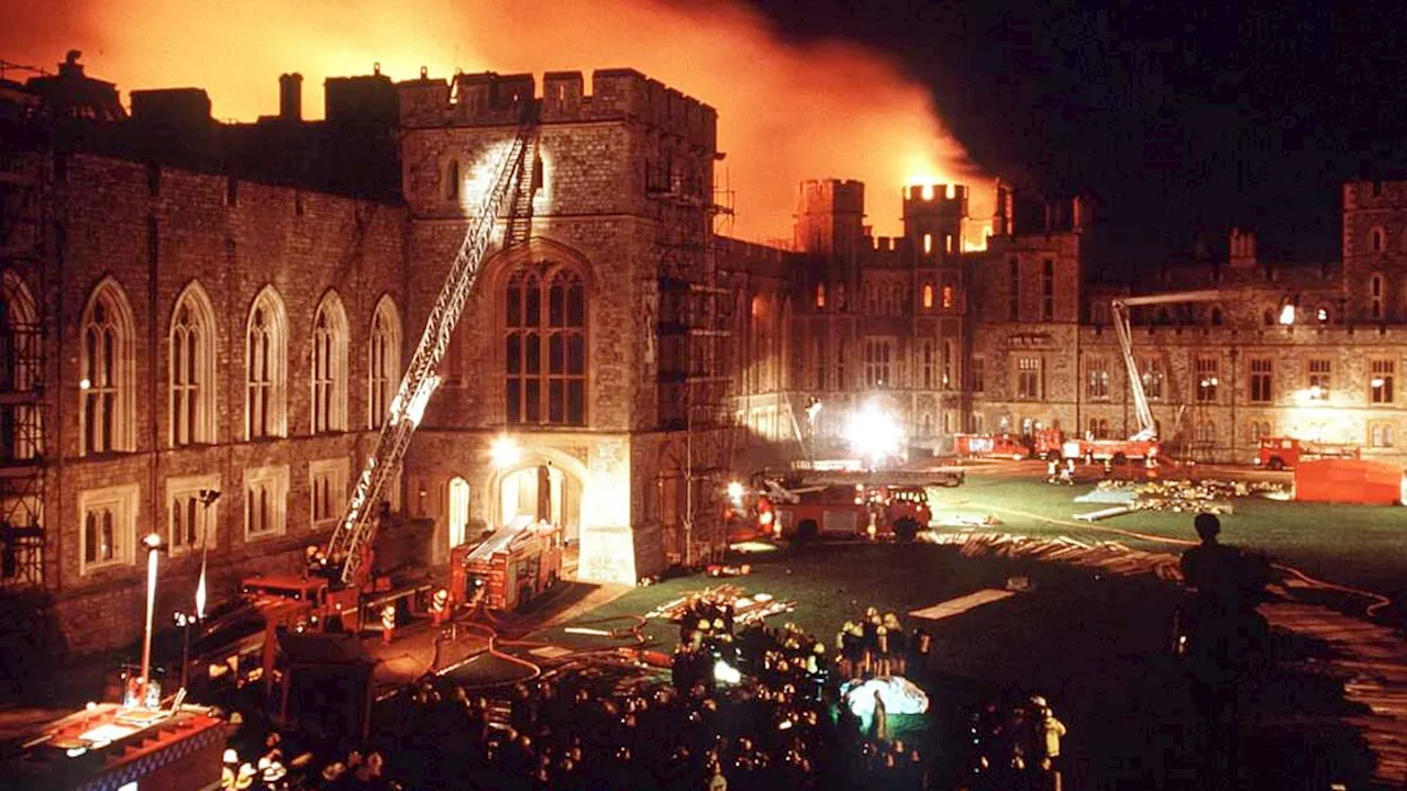 The day the Queen's beloved Windsor Castle was engulfed by flames: How a faulty spotlight burned...