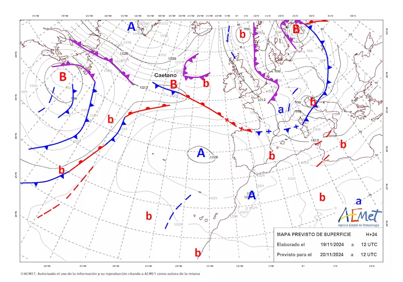 La borrasca ‘Caetano’ provocará vientos muy fuertes y un intenso temporal marítimo en el norte y este de la Península