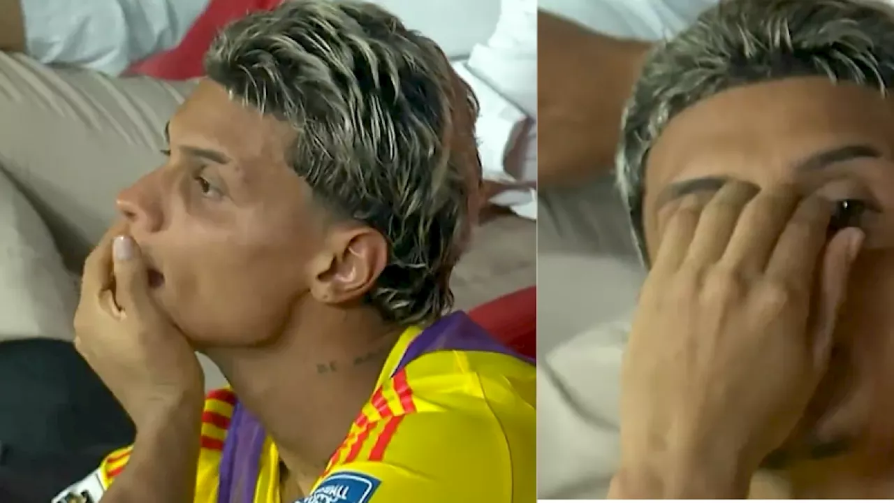 Las caras de decepción de Richard Ríos cuando veía la derrota de la Selección Colombia contra Ecuador: video