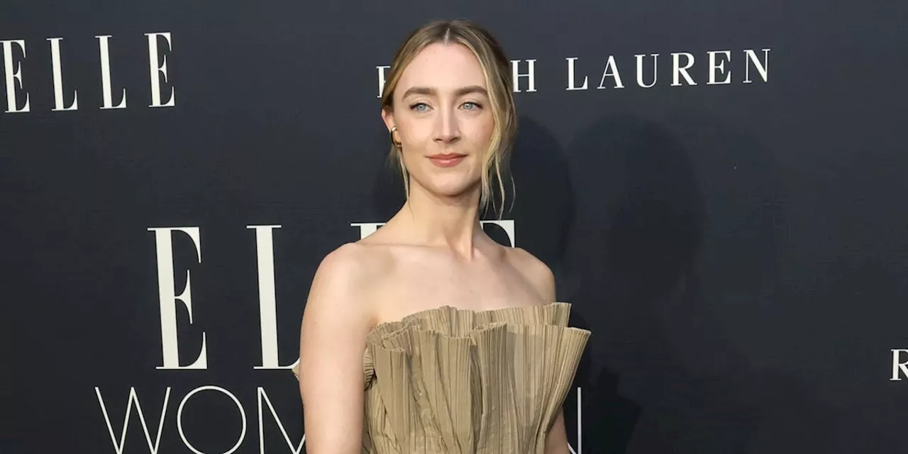 Saoirse Ronan Breaks Her Cool-Tone Streak With a Crinkly Autumnal Dress