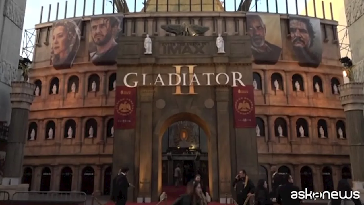 'Il Gladiatore II', la première a Hollywood trasforma il cinema in Colosseo