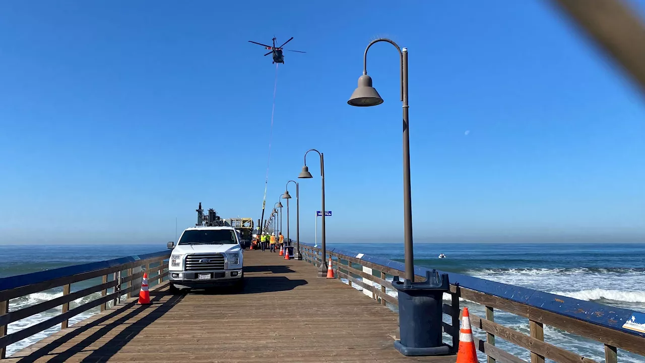 Chopper flies in to help with Imperial Beach Pier repairs